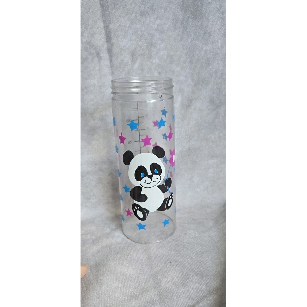 VTG 1989 Gerber Decorator Nurser Plastic Baby Bottle 8oz Panda Stars Shell Only